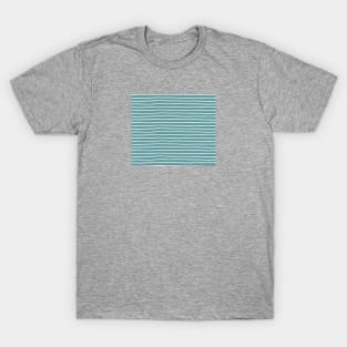 Dusty Turquoise & White Handdrawn Stripes T-Shirt